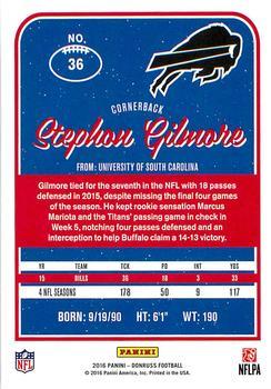2016 Donruss - Press Proofs Red #36 Stephon Gilmore Back
