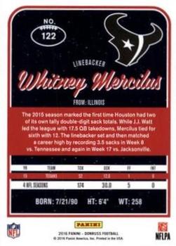 2016 Donruss - Press Proofs Red #122 Whitney Mercilus Back