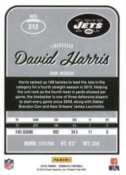 2016 Donruss - Press Proofs Red #213 David Harris Back