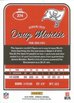 2016 Donruss - Press Proofs Red #274 Doug Martin Back