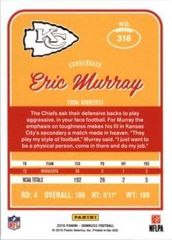 2016 Donruss - Press Proofs Red #316 Eric Murray Back