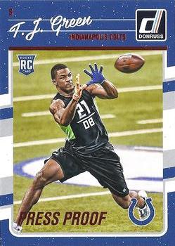 2016 Donruss - Press Proofs Red #343 T.J. Green Front