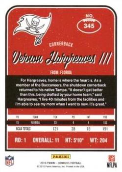 2016 Donruss - Press Proofs Red #345 Vernon Hargreaves III Back