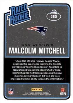 2016 Donruss - Press Proofs Red #385 Malcolm Mitchell Back
