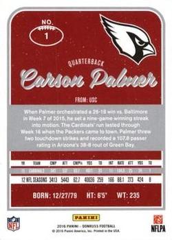 2016 Donruss - Press Proofs Silver #1 Carson Palmer Back