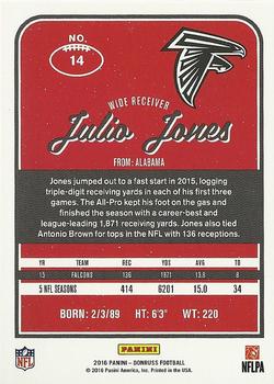 2016 Donruss - Press Proofs Silver #14 Julio Jones Back