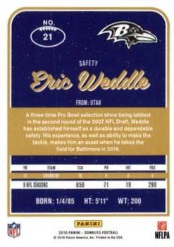 2016 Donruss - Press Proofs Silver #21 Eric Weddle Back