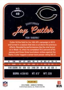 2016 Donruss - Press Proofs Silver #49 Jay Cutler Back