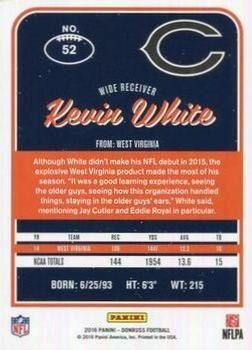 2016 Donruss - Press Proofs Silver #52 Kevin White Back