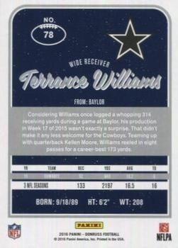2016 Donruss - Press Proofs Silver #78 Terrance Williams Back