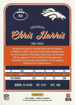 2016 Donruss - Press Proofs Silver #93 Chris Harris Back
