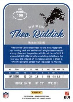 2016 Donruss - Press Proofs Silver #100 Theo Riddick Back