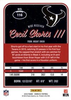 2016 Donruss - Press Proofs Silver #116 Cecil Shorts III Back