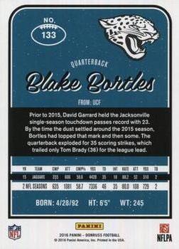 2016 Donruss - Press Proofs Silver #133 Blake Bortles Back