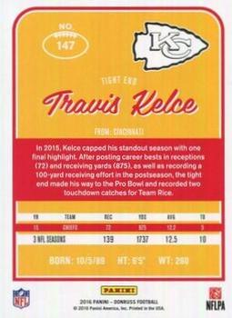 2016 Donruss - Press Proofs Silver #147 Travis Kelce Back