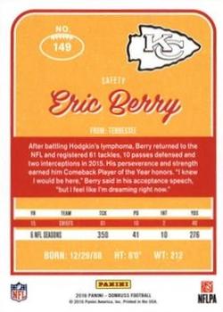 2016 Donruss - Press Proofs Silver #149 Eric Berry Back