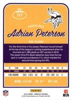 2016 Donruss - Press Proofs Silver #171 Adrian Peterson Back