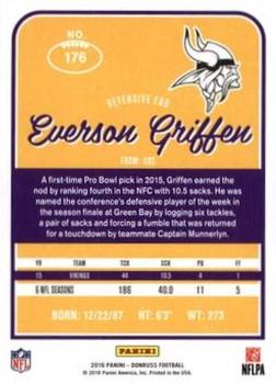 2016 Donruss - Press Proofs Silver #176 Everson Griffen Back