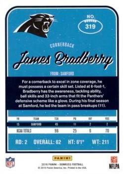 2016 Donruss - Press Proofs Silver #319 James Bradberry Back
