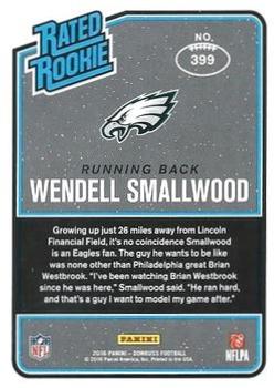 2016 Donruss - Press Proofs Silver #399 Wendell Smallwood Back