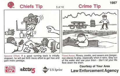1987 Kansas City Chiefs Police #5 Jeff Smith Back
