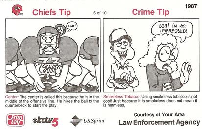 1987 Kansas City Chiefs Police #6 Rick Donnalley Back