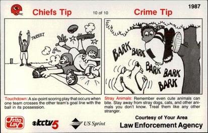 1987 Kansas City Chiefs Police #10 Carlos Carson Back
