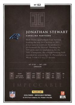 2016 Panini Impeccable #62 Jonathan Stewart Back