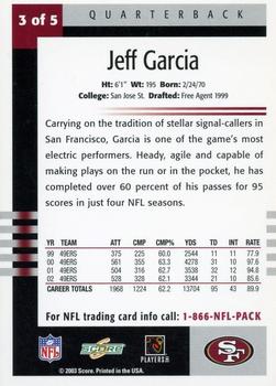 2003 NFLPA Scholastic #3 Jeff Garcia Back