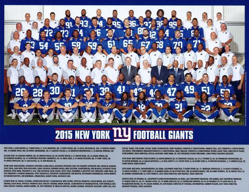 2015 New York Giants Team Photo #NNO New York Giants Front