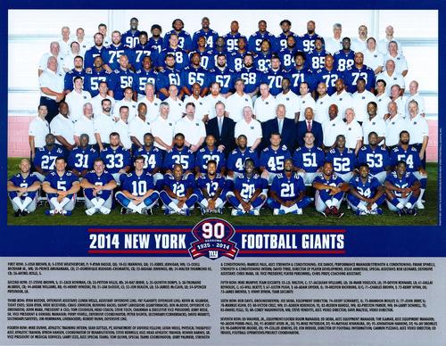 2014 New York Giants Team Photo #NNO New York Giants Front
