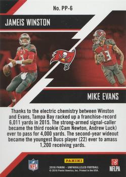 2016 Panini Unparalleled - Perfect Pairs Blue #PP-6 Mike Evans / Jameis Winston Back