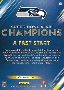 2014 Panini Seattle Seahawks Super Bowl XLVIII Champions #18 A Fast Start Back