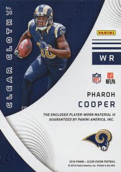 2016 Panini Clear Vision - Rookie Clear Cloth Jersey #30 Pharoh Cooper Back