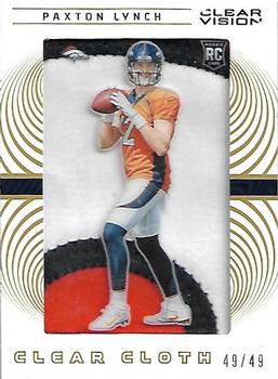 2016 Panini Clear Vision - Rookie Clear Cloth Jersey Prime #3 Paxton Lynch Front