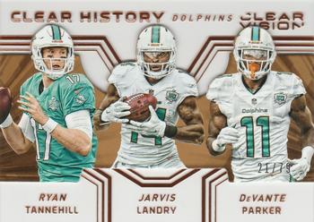 2016 Panini Clear Vision - Clear History Trios Bronze #8 Ryan Tannehill / DeVante Parker / Jarvis Landry Front