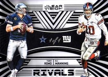 2016 Panini Clear Vision - Clear Rivals Black #7 Tony Romo / Eli Manning Front