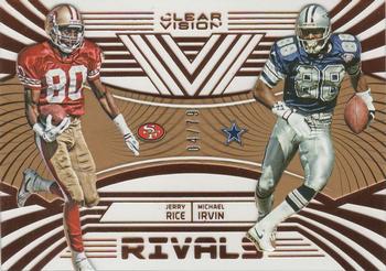 2016 Panini Clear Vision - Clear Rivals Bronze #9 Jerry Rice / Michael Irvin Front
