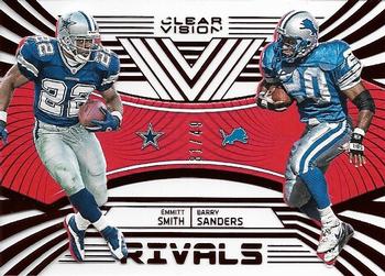 2016 Panini Clear Vision - Clear Rivals Red #3 Emmitt Smith / Barry Sanders Front