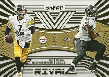 2016 Panini Clear Vision - Clear Rivals Gold #10 Ben Roethlisberger / Terrell Suggs Front