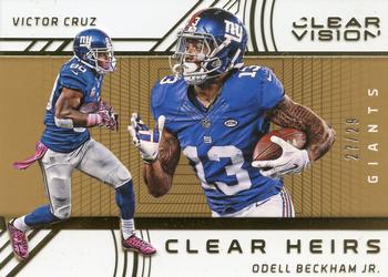 2016 Panini Clear Vision - Clear Heirs Gold #6 Odell Beckham Jr. / Victor Cruz Front