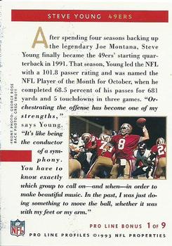 1992-93 Pro Line Super Bowl Program #1 Steve Young Back