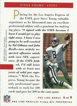1992-93 Pro Line Super Bowl Program #4 Steve Young Back