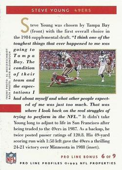 1992-93 Pro Line Super Bowl Program #6 Steve Young Back