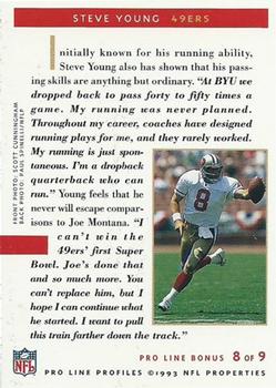 1992-93 Pro Line Super Bowl Program #8 Steve Young Back