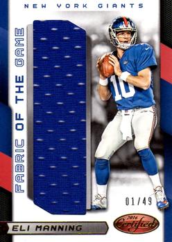 2016 Panini Certified - Fabric of the Game #70 Eli Manning Front