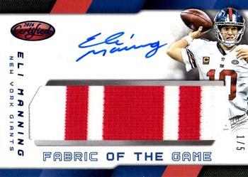 2016 Panini Certified - Fabric of the Game Signatures Prime #FGS-EM Eli Manning Front