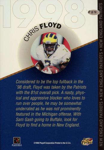 1998 Playoff Prestige SSD Hobby - 1998 Draft Picks Silver Box Toppers 3x5 #29 Chris Floyd Back