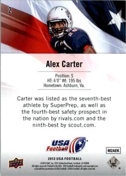 2012 Upper Deck USA Football #2 Alex Carter Back