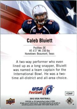 2012 Upper Deck USA Football #7 Caleb Bluiett Back